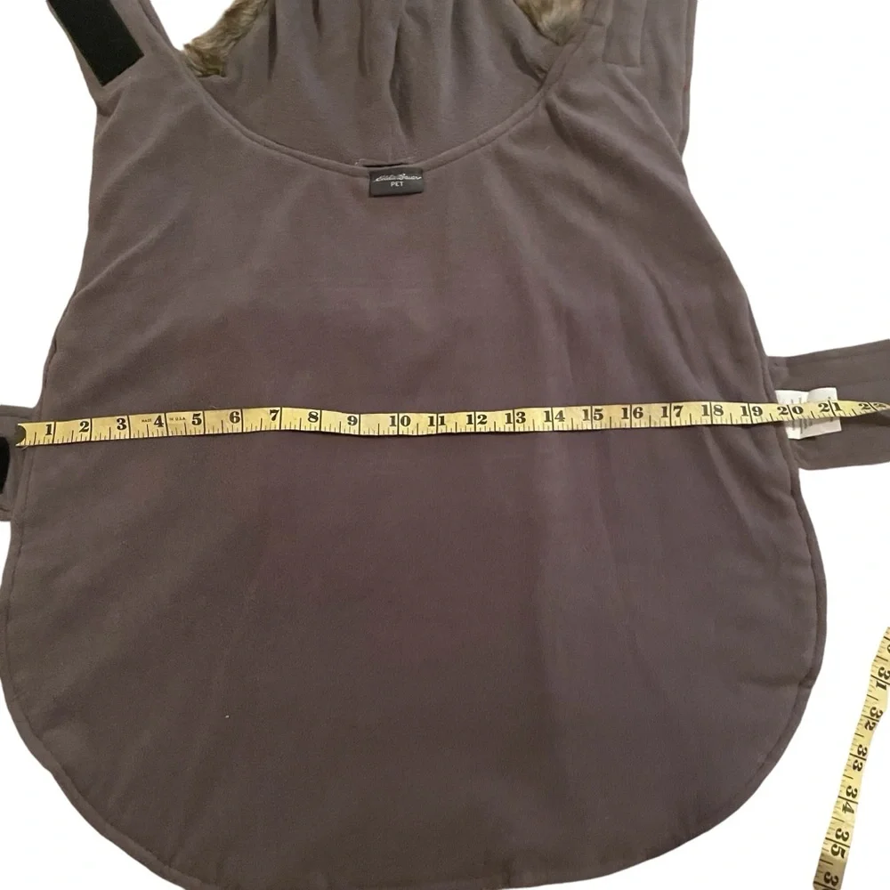 Eddie Bauer Dog Coat Size Large Maroon Hood and Fleece Lined